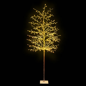 Jingle Jollys 2.1M LED Christmas Branch Tree 480 LED Xmas Warm White Optic Fiber
