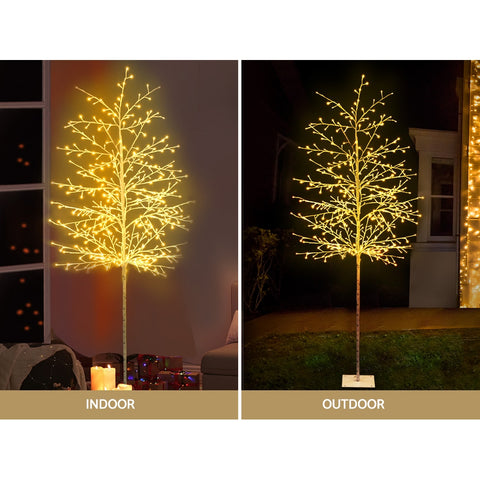 Image of Jingle Jollys 2.1M LED Christmas Branch Tree 480 LED Xmas Warm White Optic Fiber