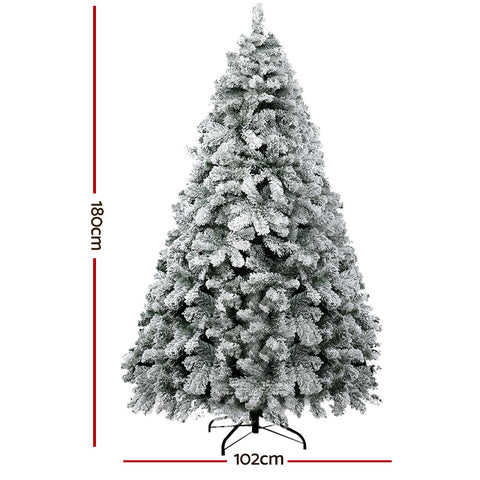 Image of Jingle Jollys Christmas Tree 1.8M Xmas Trees Decorations Snowy 520 Tips