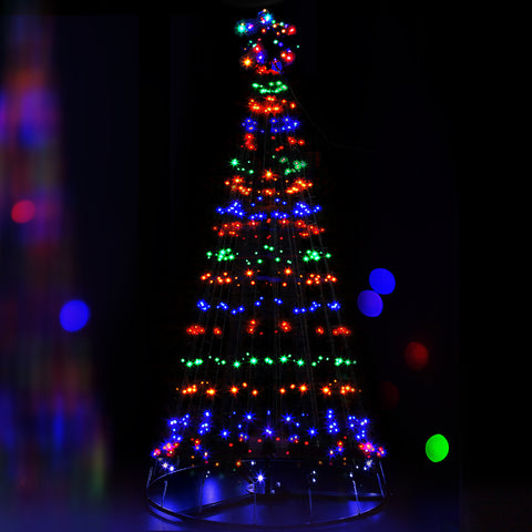 Image of Jingle Jollys 2.1M LED Christmas Tree Lights Solar Xmas Multi Colour Optic Fiber