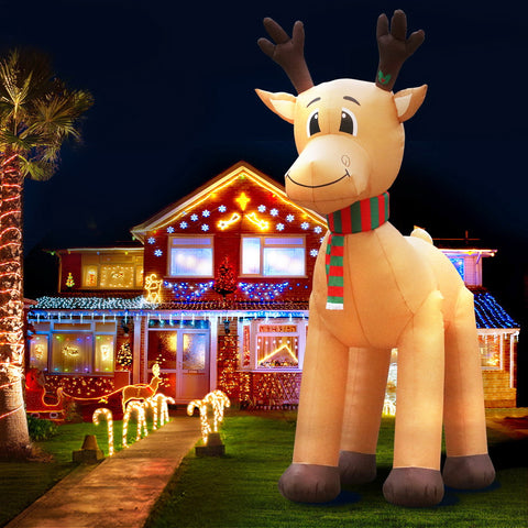 Image of Jingle Jollys 5M Christmas Inflatable Reindeer Giant Deer Air-Power Light Inside