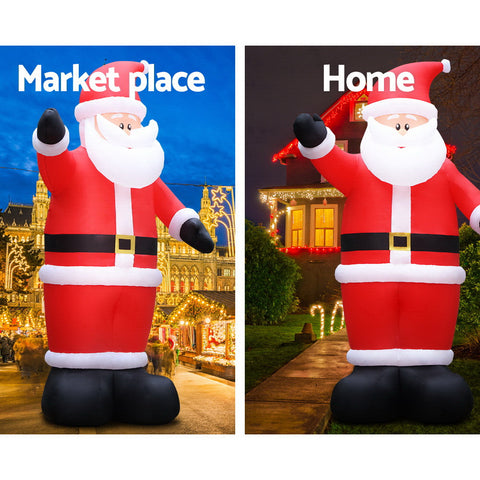 Image of Jingle Jollys 5M Christmas Inflatable Santa Decorations Outdoor Air-Power Light