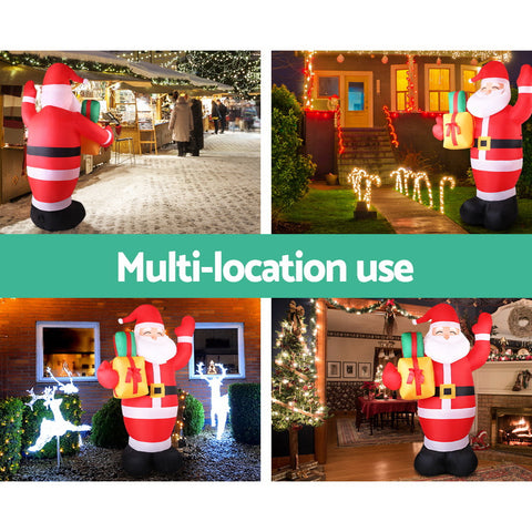 Image of Jingle Jollys 2.4M Christmas Inflatables Santa Xmas Light Decor LED Airpower