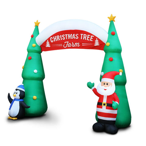 Image of Jingle Jollys Inflatable Christmas Tree Archway Santa 3M Xmas Outdoor Decoration