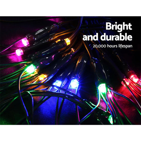 Image of Jingle Jollys Christmas Motif Lights LED Star Net Waterproof Outdoor Colourful