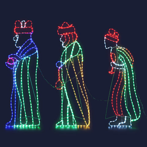 Image of Jingle Jollys Christmas Motif Lights LED Saint Waterproof Colourful Outdoor Xmas