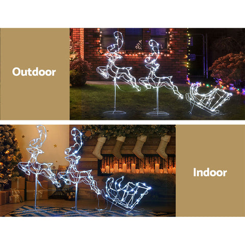 Image of Jingle Jollys Christmas Motif Lights LED Rope Reindeer Waterproof Outdoor Xmas