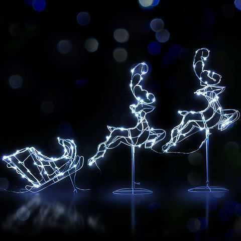 Image of Jingle Jollys Christmas Motif Lights LED Rope Reindeer Waterproof Outdoor Xmas