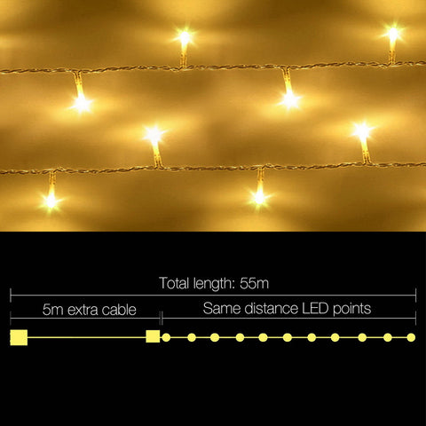Image of Jingle Jollys 50M Christmas String Lights 500LED Party Wedding Outdoor Garden