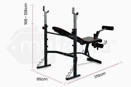 Adjustable Incline Weight Bench Press for Home Gym, with Preacher Pad and Leg Raise, for Standard or Olympic Plates  - PROFLEX B350