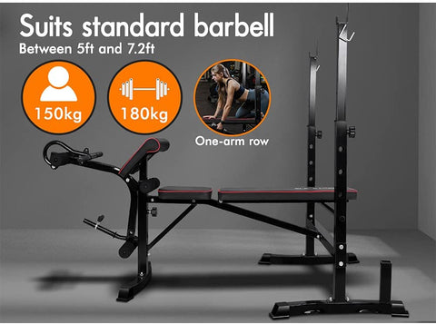 Image of 10-in-1 Weight Bench Press Home Gym Fitness Muti-Station Abdominal Strength Training Equipment Adjustable Bench Military Press Workouts -  Roll over image to zoom in BLACK LORD