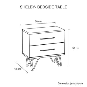Shelby Bedside Table - 2 Drawers