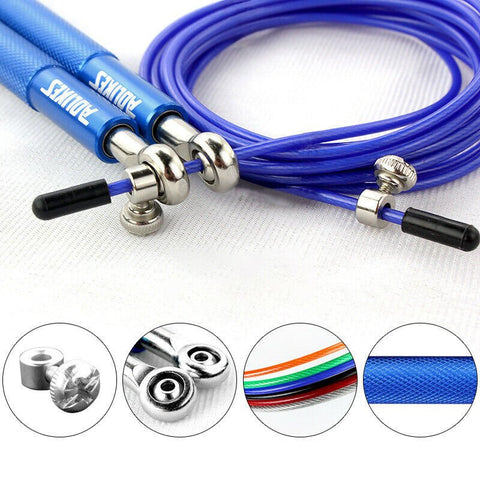 Image of Adjustable High Speed Steel Skipping Jump Rope Dual Bearings Gym Boxing Exercise
