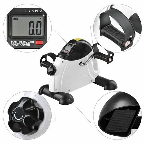 Image of Mini Pedal Exerciser Gym Bike Fitness Exercise Cycle Leg Arm with LCD Display
