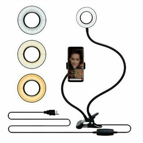 Image of Phone Holder 24 LED - Selfie Ring Light with Cell Phone Stand Holder for Live Stream and Makeup HA