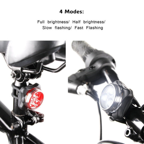 Image of Waterproof Bicycle Bike Lights Front Rear Tail Light Lamp USB Rechargeable IPX4