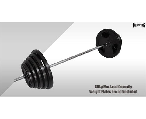 Image of 150cm Barbell Bar Weight Bar With 2 Collars - Standard 25mm Diameter Home Gym